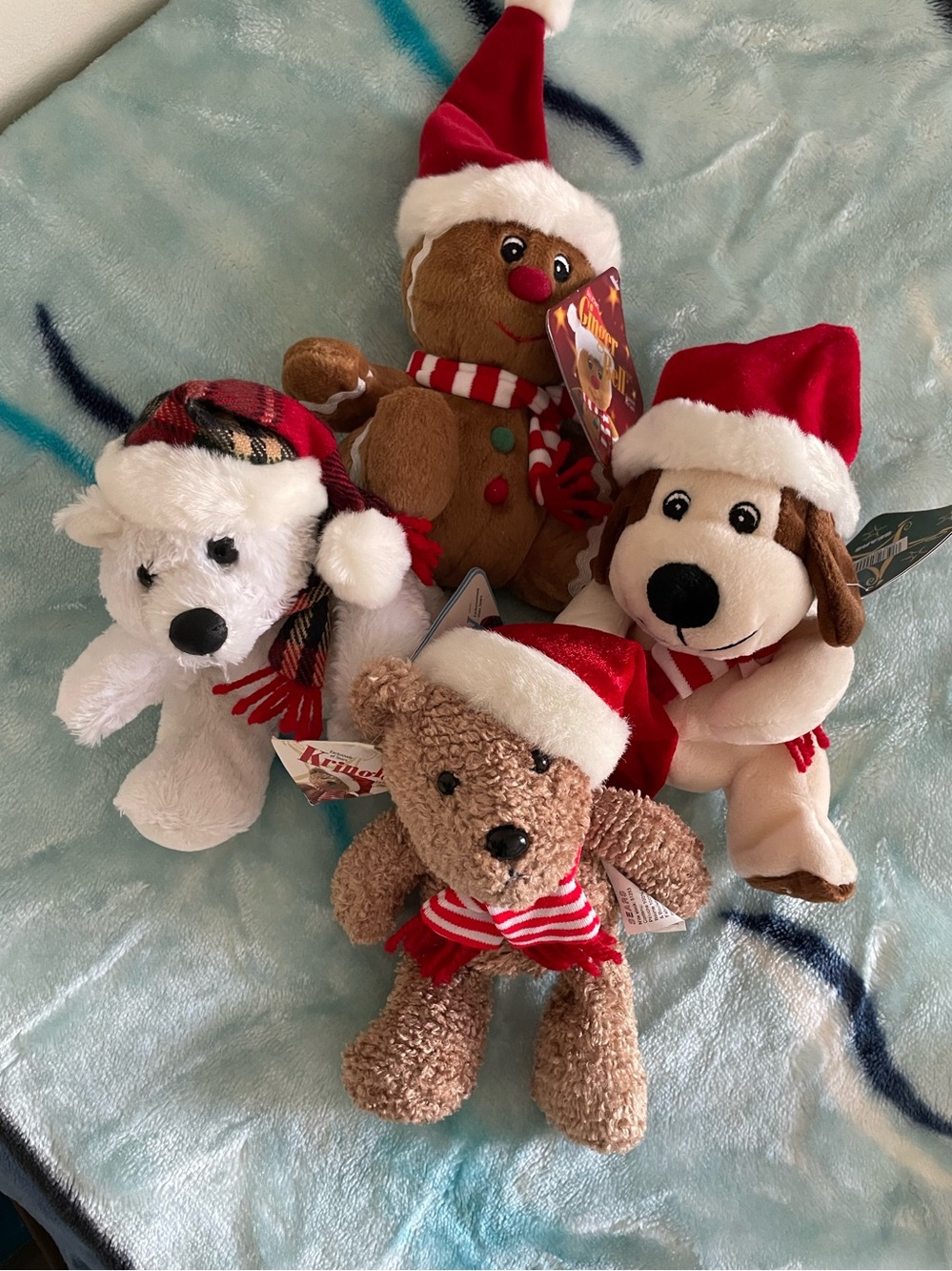 Vintage Sears Christmas Plush Set of 4 With Original Tags